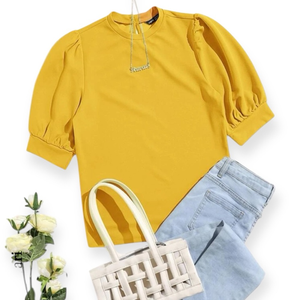 SHEIN Puffed Sleeve Top NWT